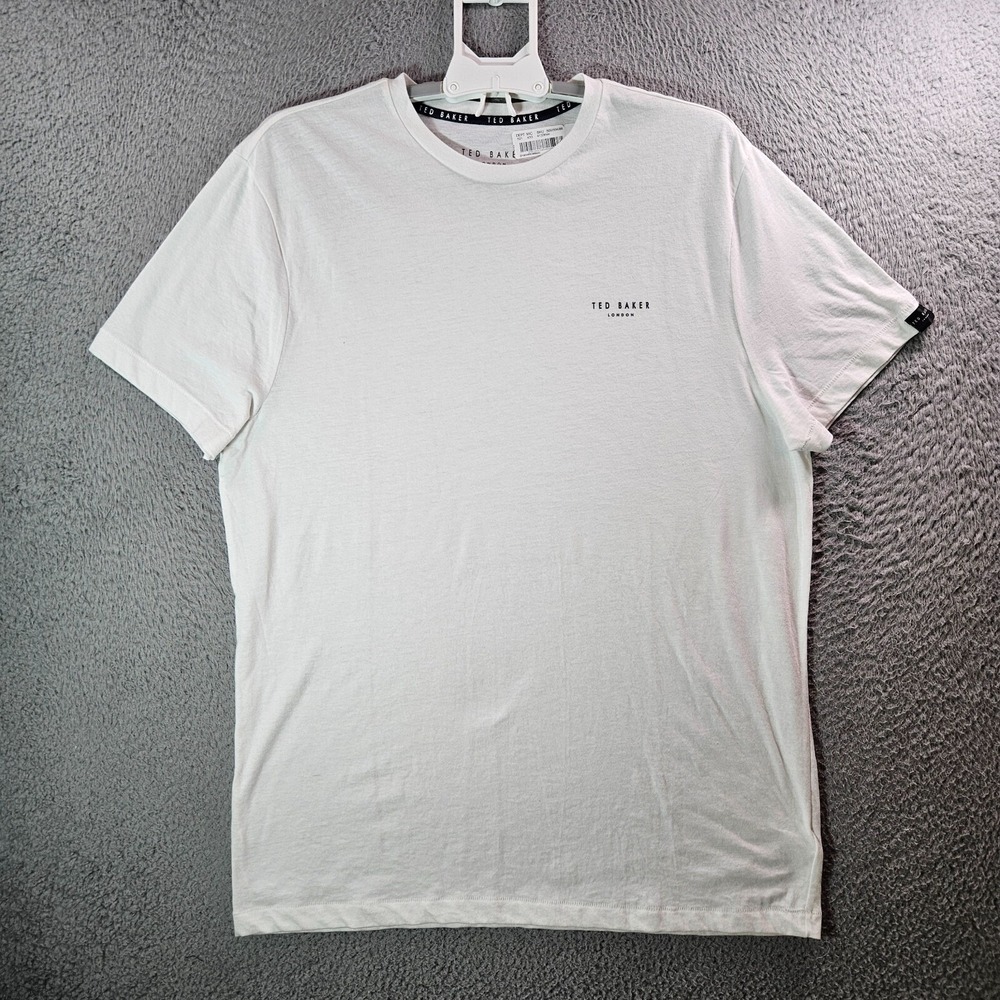 NWT Ted Baker London Tee T-Shirt Men XL Short Sleeve Logo White Soft Comfy‎